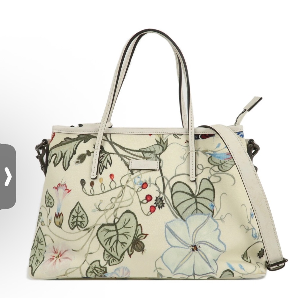 Gucci Cream Floral 2 way Satchel - Picture 10 of 10